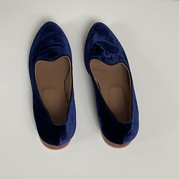 Le Monde Beryl blue velvet smoking slippers - women's 11.5 - Picture 2 of 7